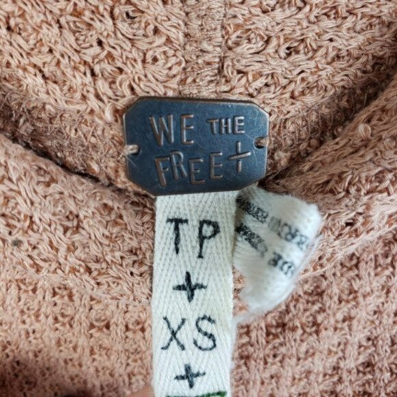 Free People Kate Thermal Tunic Top Oversized Waffle Knit size XS Bohemian - Picture 3 of 12